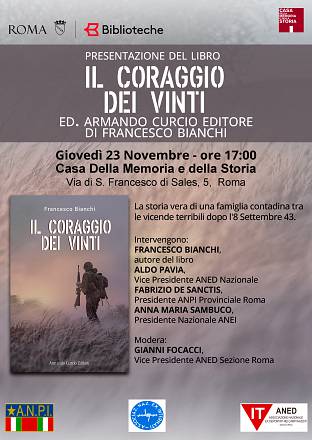 Presentazione del romanzo storico il coraggio dei vinti alla casa della memoria di roma
